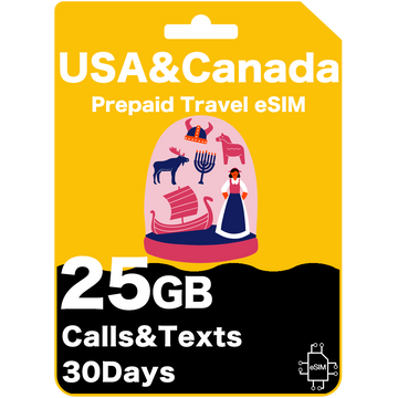 Tarjeta eSIM de Viaje Canadá 25GB de Datos - AT&T