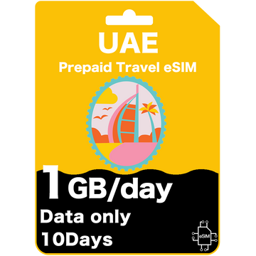 VAE Dubai Prepaid-Reise-eSIM-Karte – Etisalat (nur Daten)