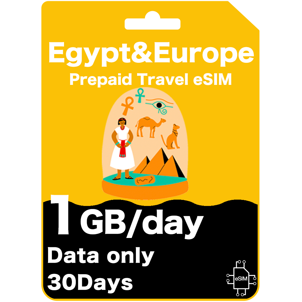 Prepaid-Reise-eSIM-Karte für Ägypten – Vodafone (nur Daten) 