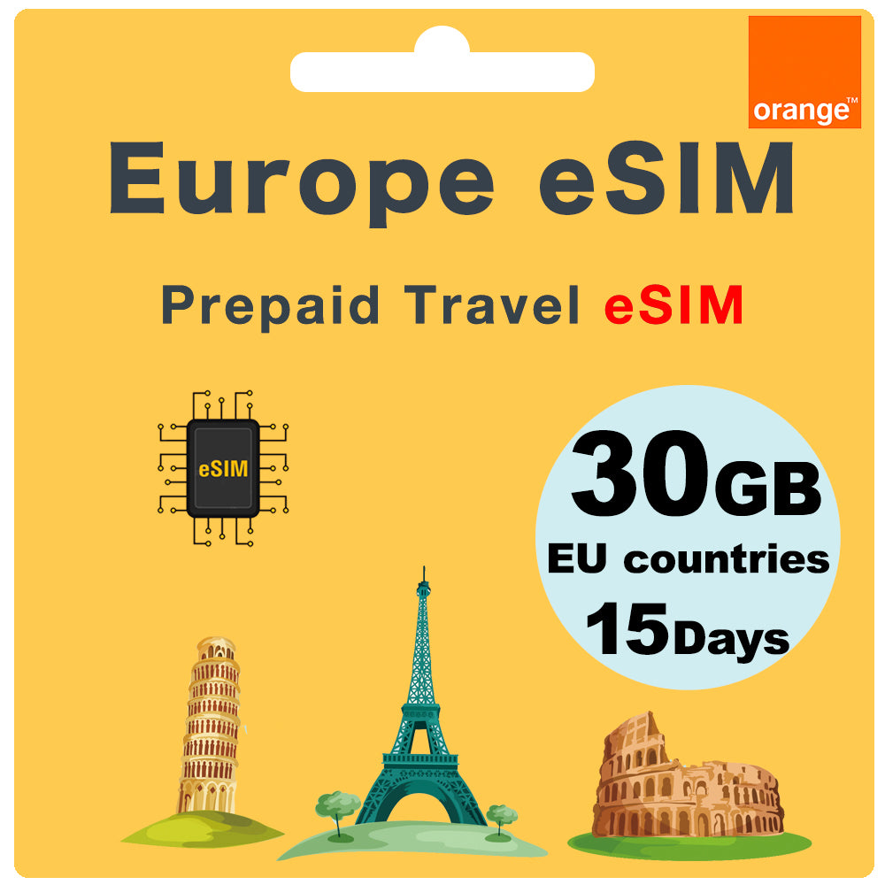 Europe prepaid travel eSIM card - Orange