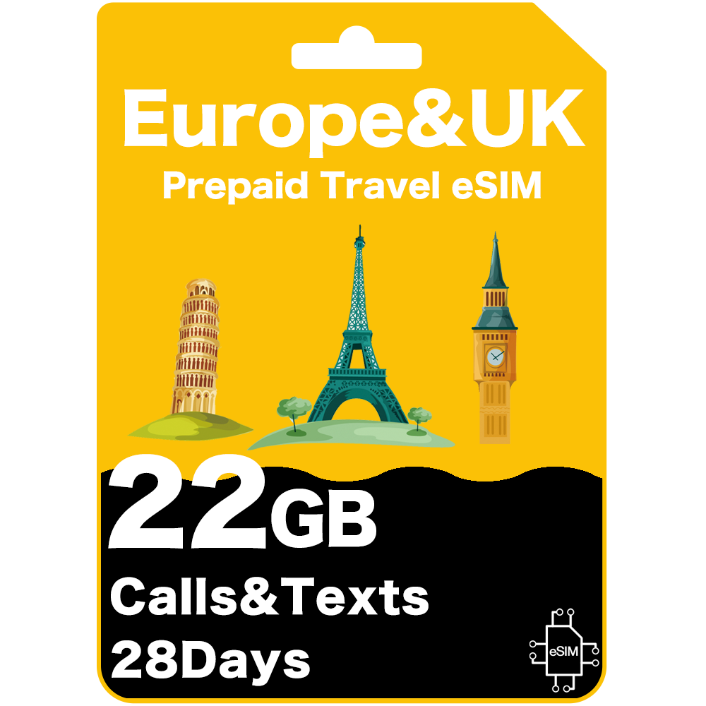 Europe travel eSIM - vodafone