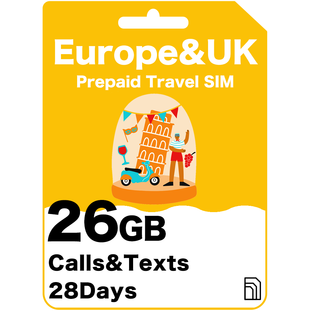 Europe & UK Travel SIM 28 Days