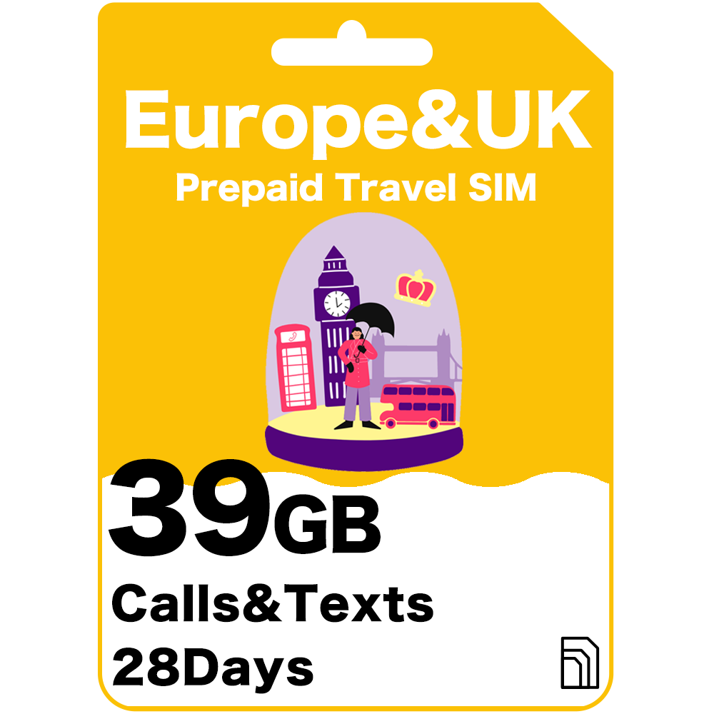 Europe & UK Travel SIM 28 Days