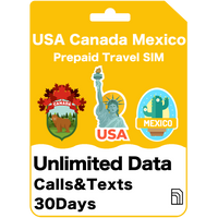 USA, Canada & Mexico Prepaid Travel SIM Card - T-Mobile