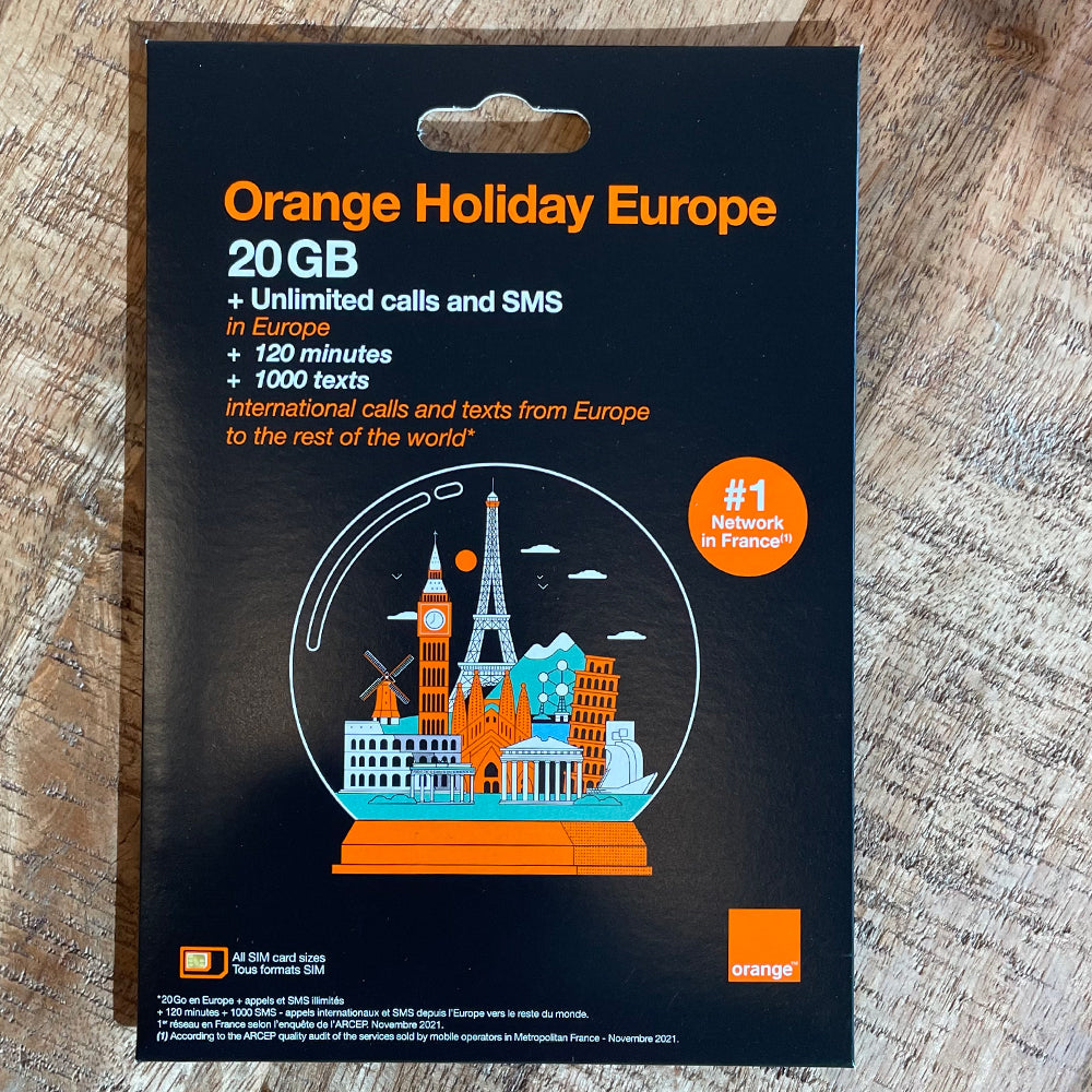 Orange Holiday Europe SIM card-20GB Data