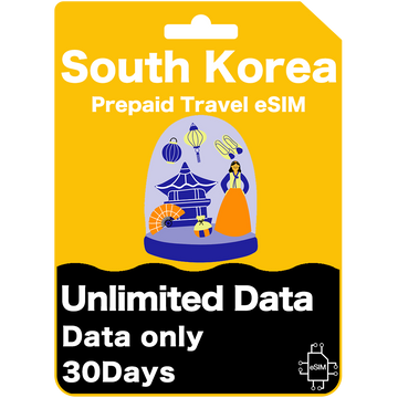 Prepaid-Reise-eSIM-Karte für Südkorea – SK Telecom (nur Daten)