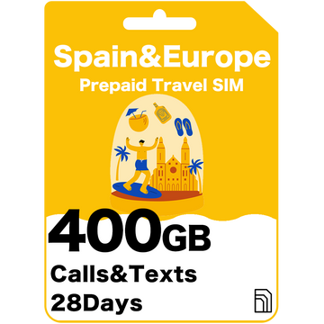 Carte SIM de voyage prépayée Espagne et Europe 190 Go 28 jours - Vodafone 