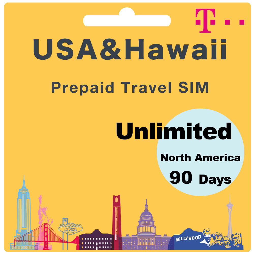USA & Hawaii Prepaid Travel SIM Card Unlimited Data - T Mobile - G-Starlink