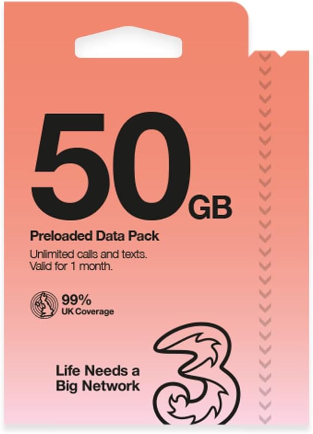 Three Prepaid Travel SIM Card 