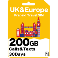 UK & Europe Prepaid Travel SIM Card - Three UK