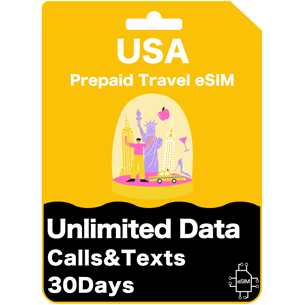 USA & Hawaii Prepaid Travel eSIM Card-T Mobile