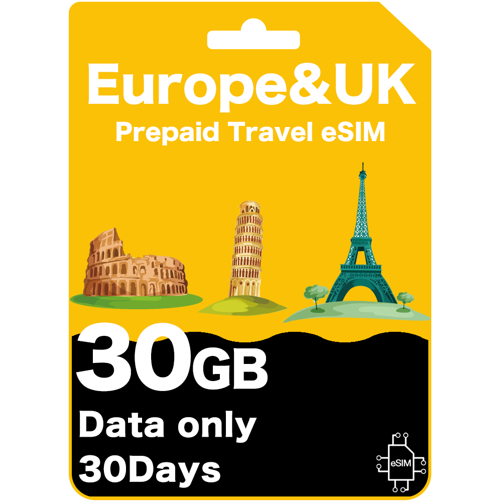 Europe-UK travel eSIM card