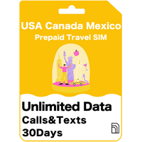 USA, Canada & Mexico Prepaid Travel SIM Card - AT&T